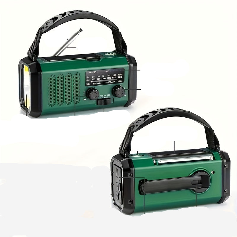 Solar-notfallradio Mit Powerbank – Kurbelradio Mit Led-taschenlampe Für Camping & Outdoor