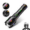 LED-Taschenlampe Mit Power-Display – Wiederaufladbare Hochleistungs-Taschenlampe Mit Glasbrecher & USB-C