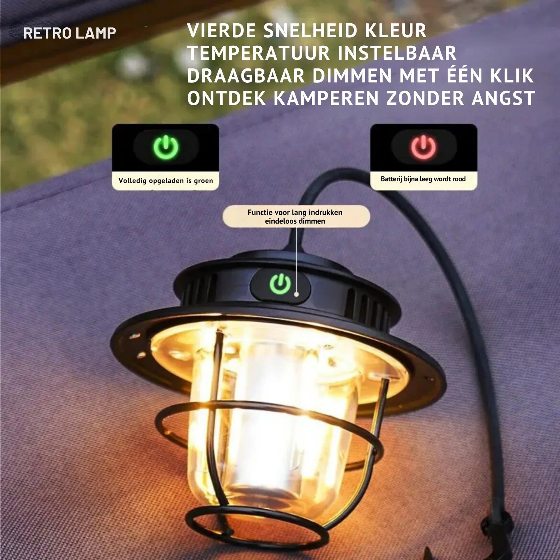 Wiederaufladbare LED-Campinglampe