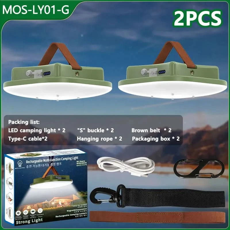 80W LED Solar-Aufladbare Campinglampe mit Magnet und Zoomfunktion