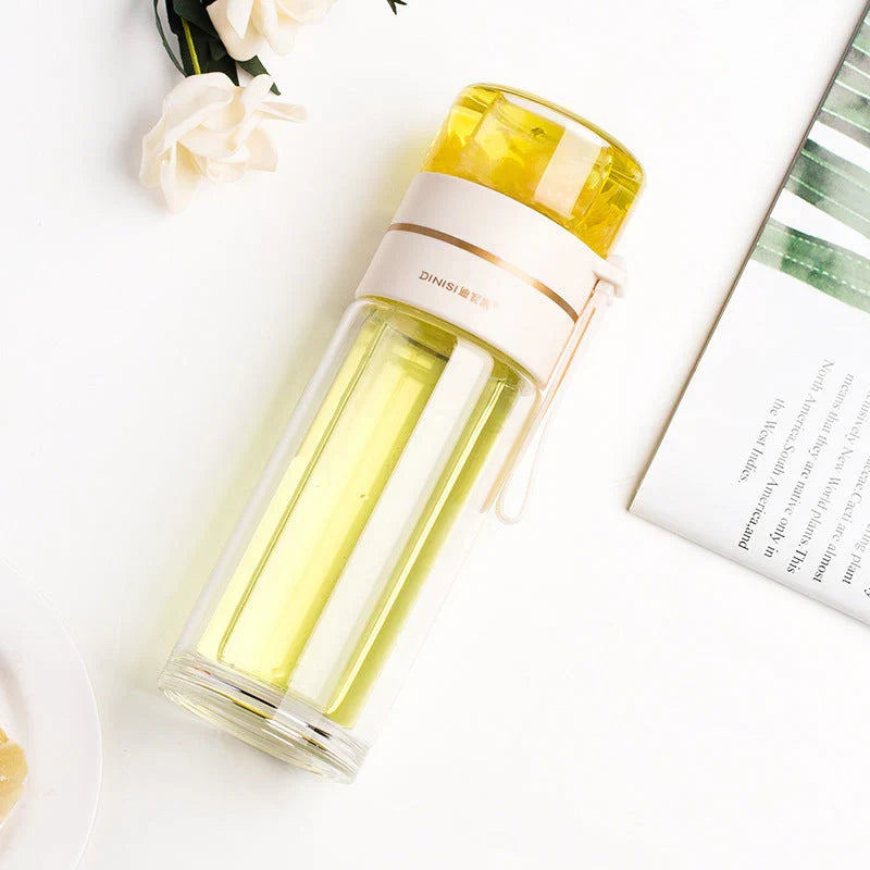 Doppelwandige Glasflasche Mit Teesieb Und Infuser