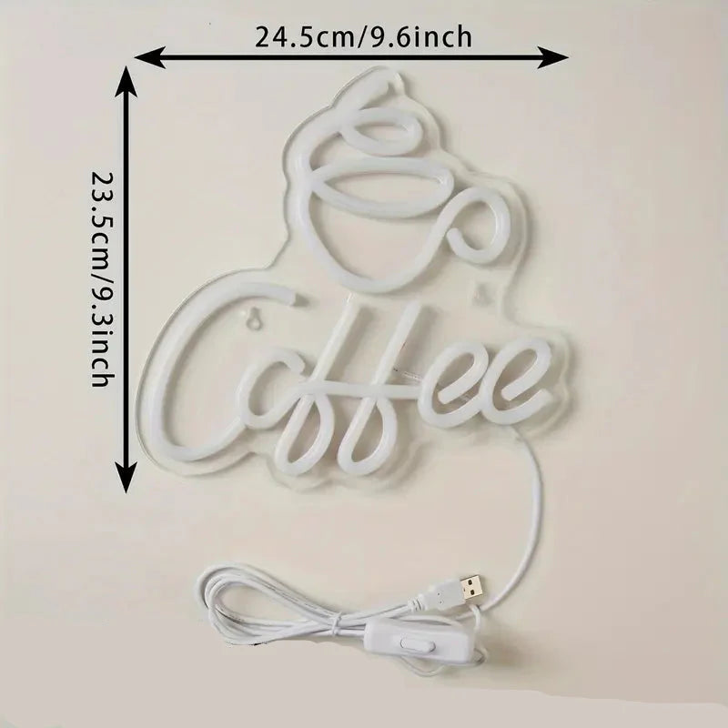 Neon Led-Kaffeeschild Für Wanddekoration
