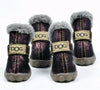 Kuschelige Hundeschneestiefel im Leder Look