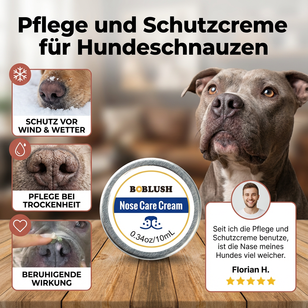 Pflege und Schutzcreme für Hundeschnauzen