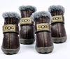 Kuschelige Hundeschneestiefel im Leder Look