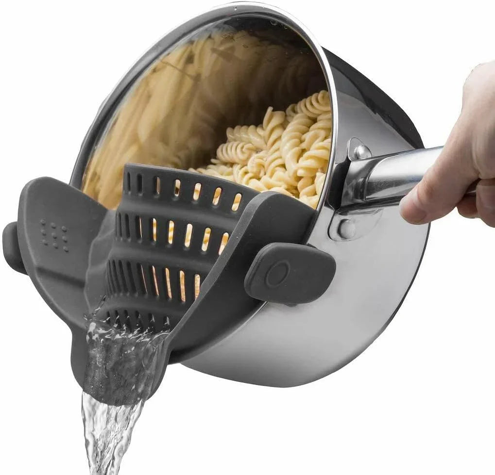 Silikon-sieb Mit Clip – Hitzebeständiger Abtropfbehälter Für Lebensmittel