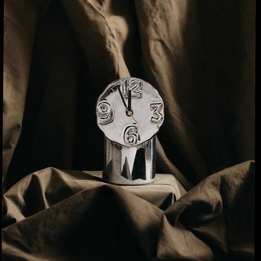 Retro Keramik Wanduhr 17,5 cm, Chrome
