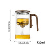 Elegante Teekanne Aus Glas Mit Holzgriff – Transparente Teekanne Für Teegenuss