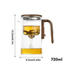 Elegante Teekanne Aus Glas Mit Holzgriff – Transparente Teekanne Für Teegenuss