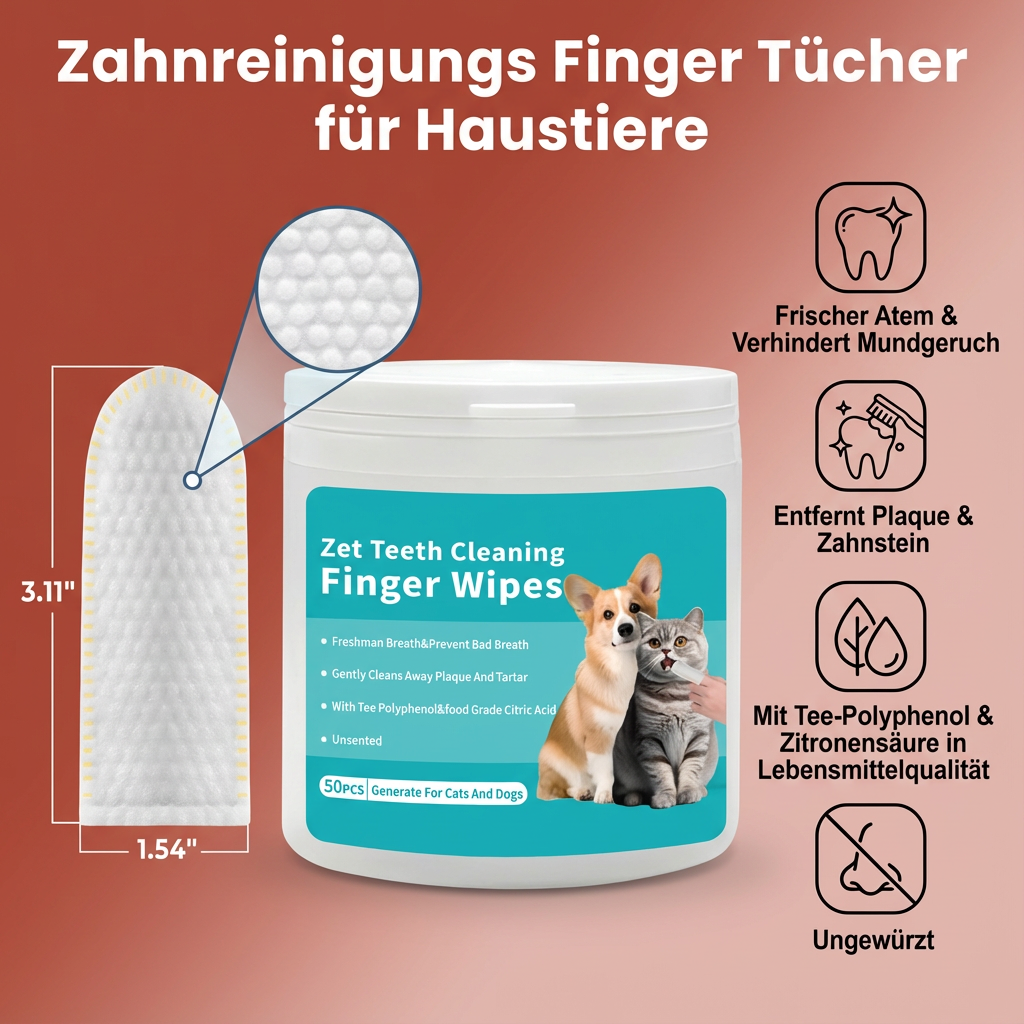 Zahnreinigungs Finger Tücher für Haustiere