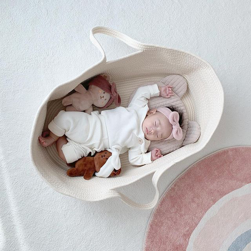 Baby Korb für Neugeborene – Weich und Bequem mit Tragegriffen
