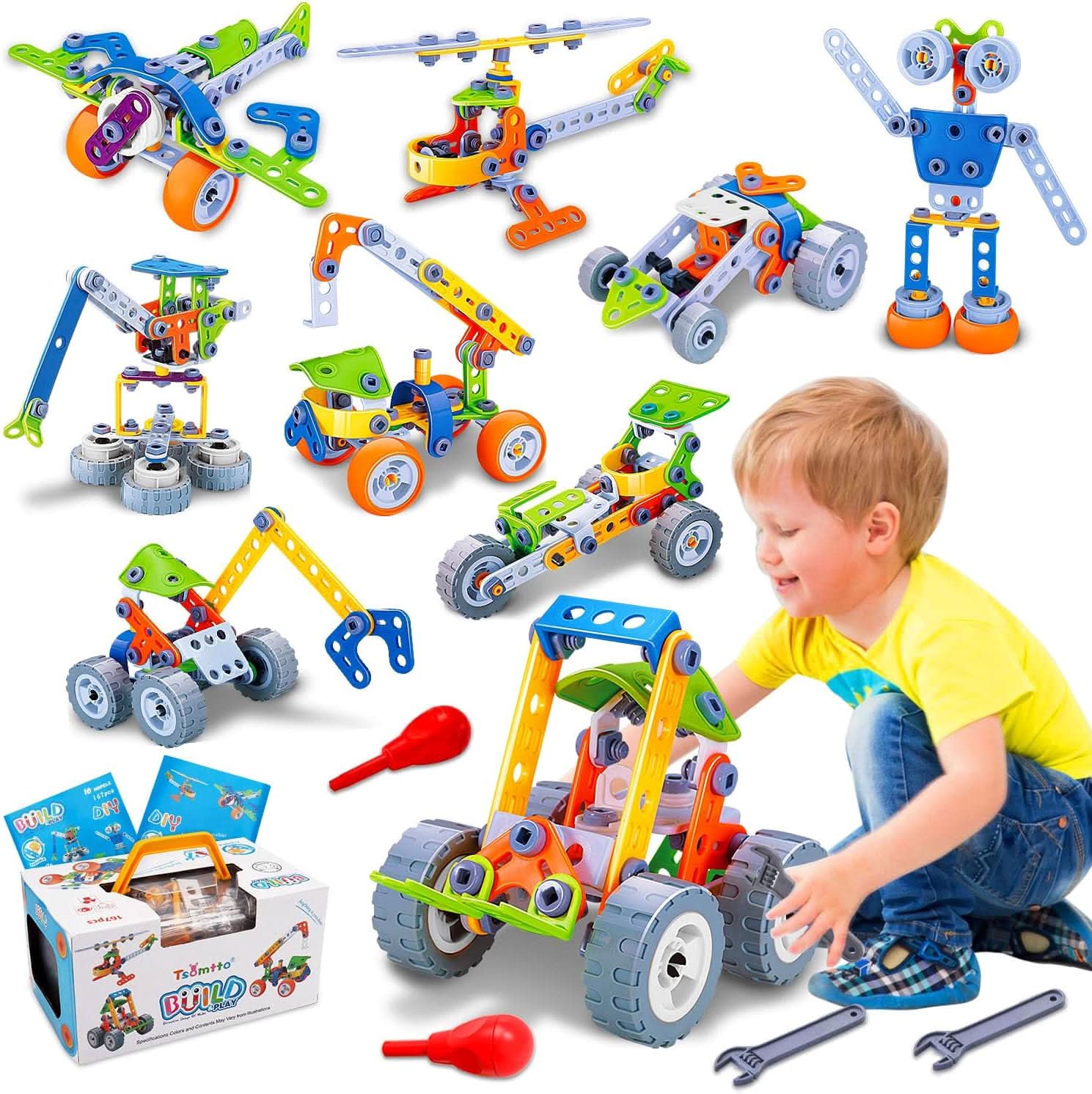 Kreativ Konstruktion Bausatz – Konstruktionsspielzeug für Fantasie, Motorik & Logisches Denken