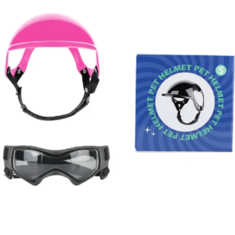 Stylischer Hundehelm mit Brille