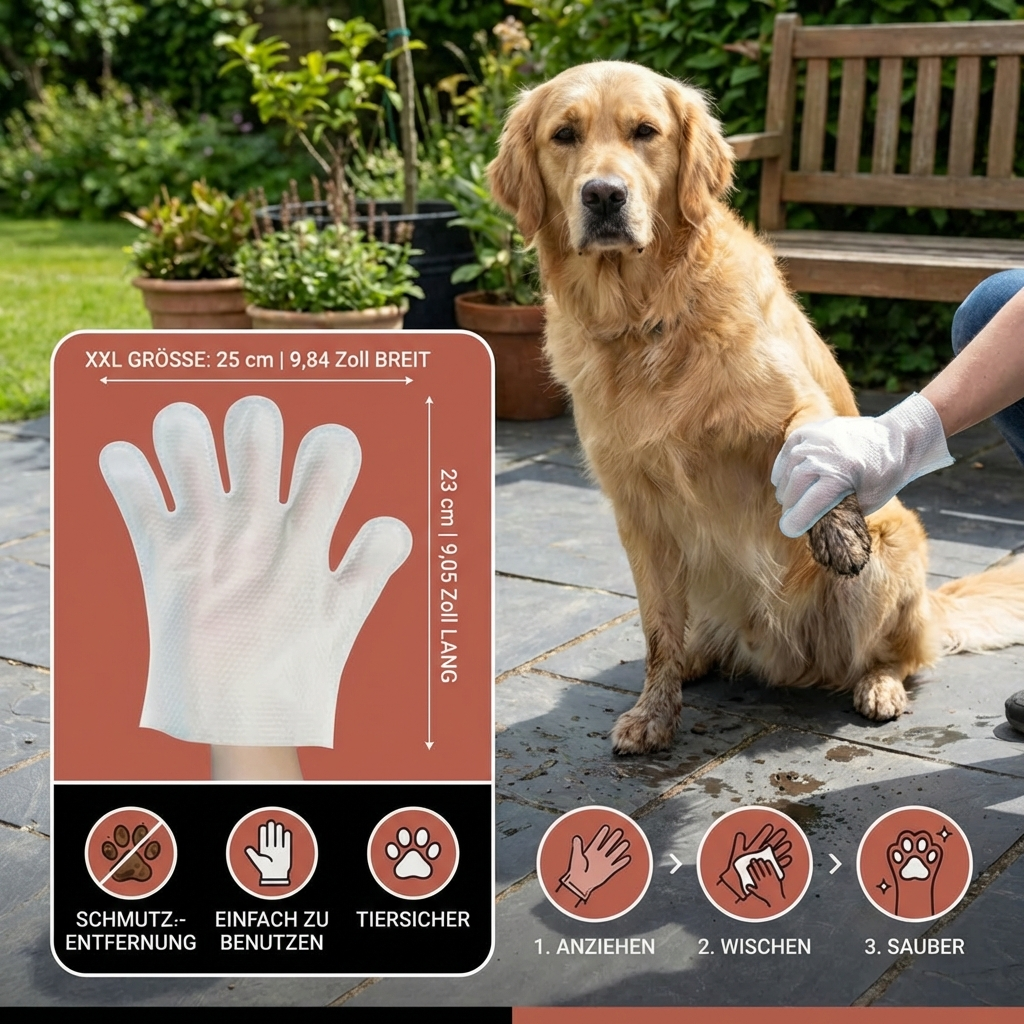 Handschuh Reinigungstücher für Haustiere