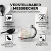 Verstellbarer Messbecher – Multifunktionaler Küchenhelfer mit Schaber und Dichtungsboden
