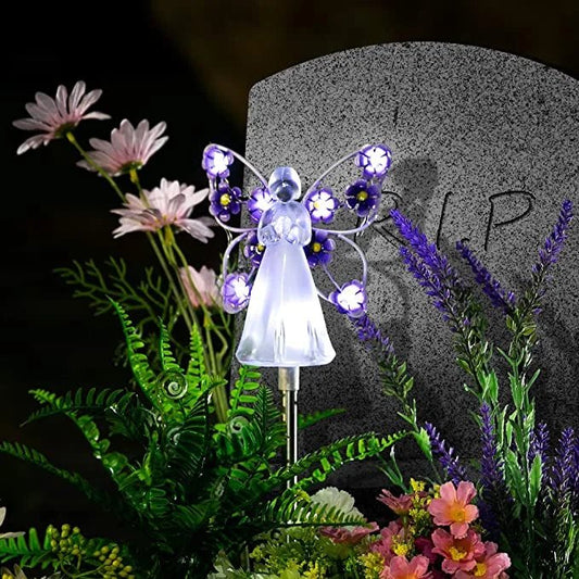 AURAANGEL Solar LED Gartenleuchte – Wetterfester Engel mit automatischer Aufladung 0