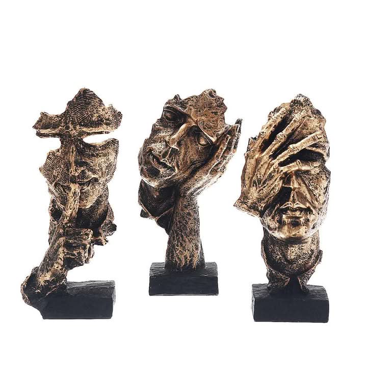Abstrakte goldene Skulptur | Nordische moderne Wohnkultur | Minimalistischer Kunstakzent | Skandinavischer Stil | Elegantes Innendesign 3