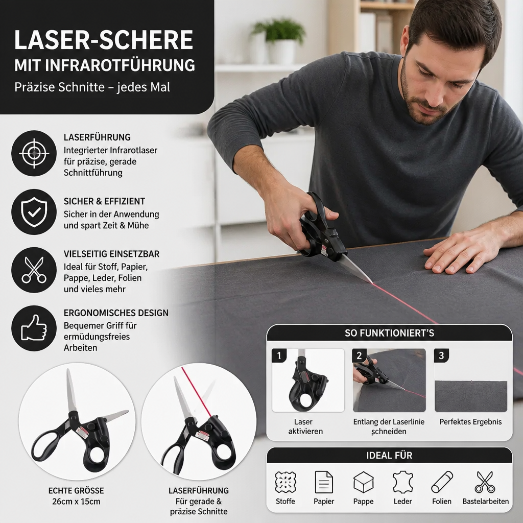Laser-Schere mit Infrarotführung – Präzise Mehrzweckschere für vielseitige Anwendung