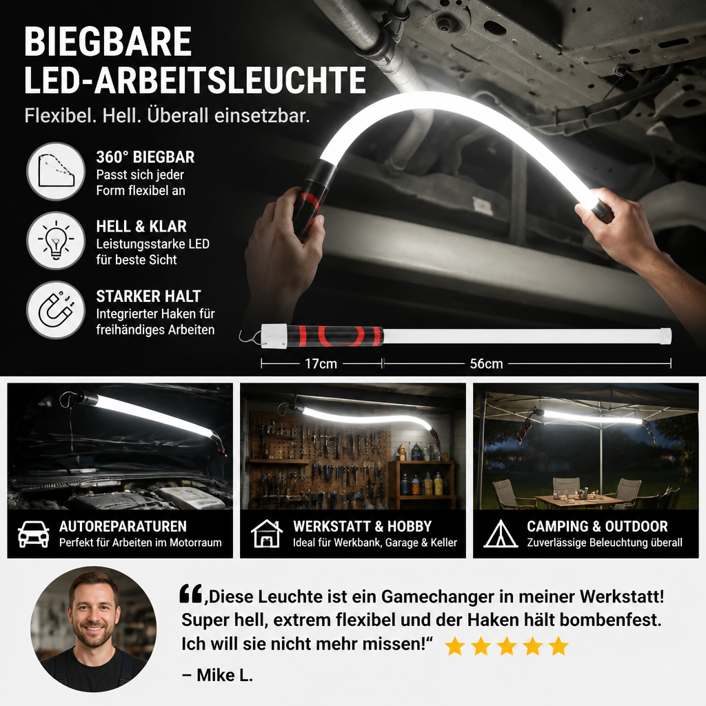 Biegbare LED-Arbeitsleuchte