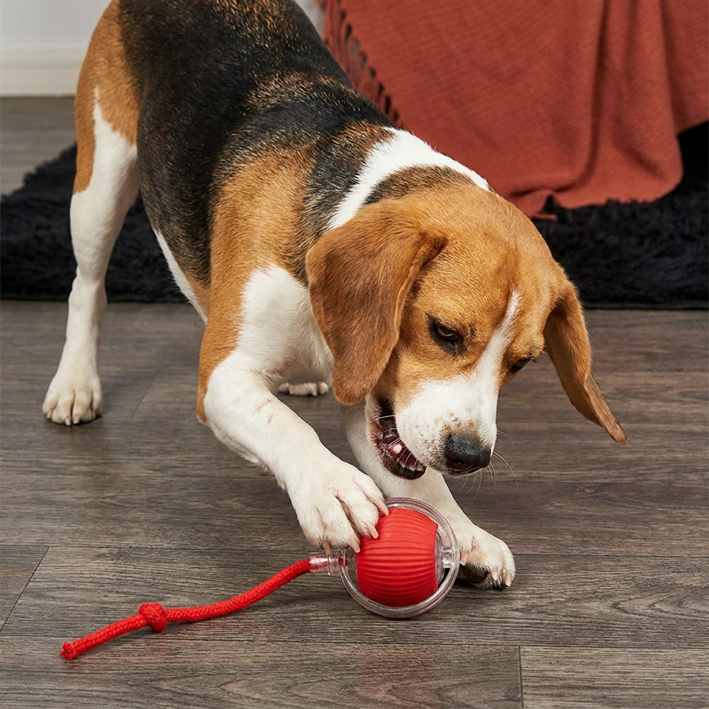 Interaktiver Spielball mit Schwanz für Hunde