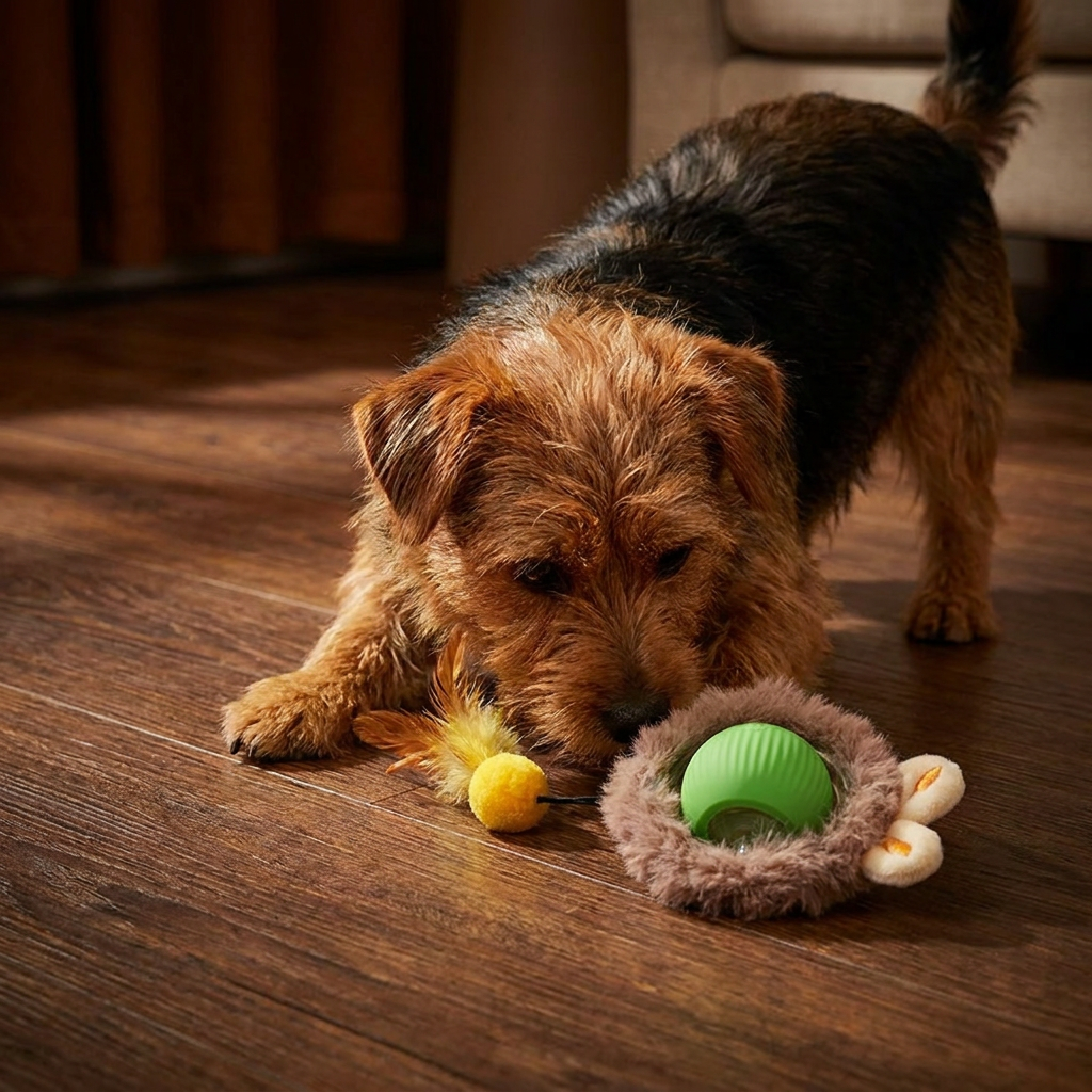 Interaktiver Spielball mit Schwanz für Hunde