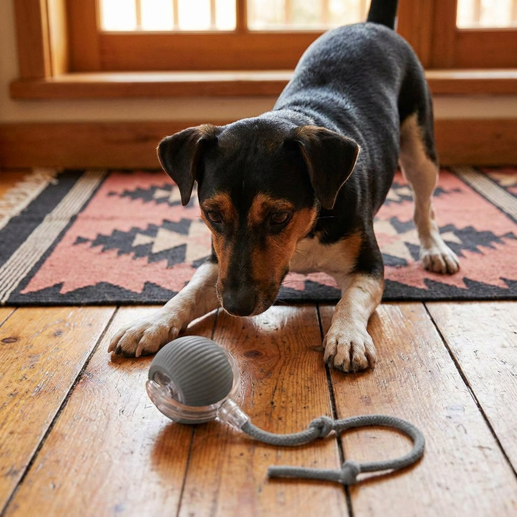 Interaktiver Spielball mit Schwanz für Hunde