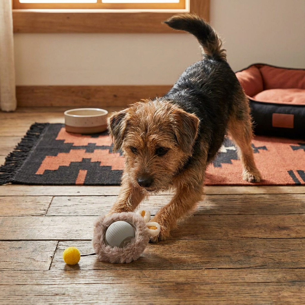 Interaktiver Spielball mit Schwanz für Hunde