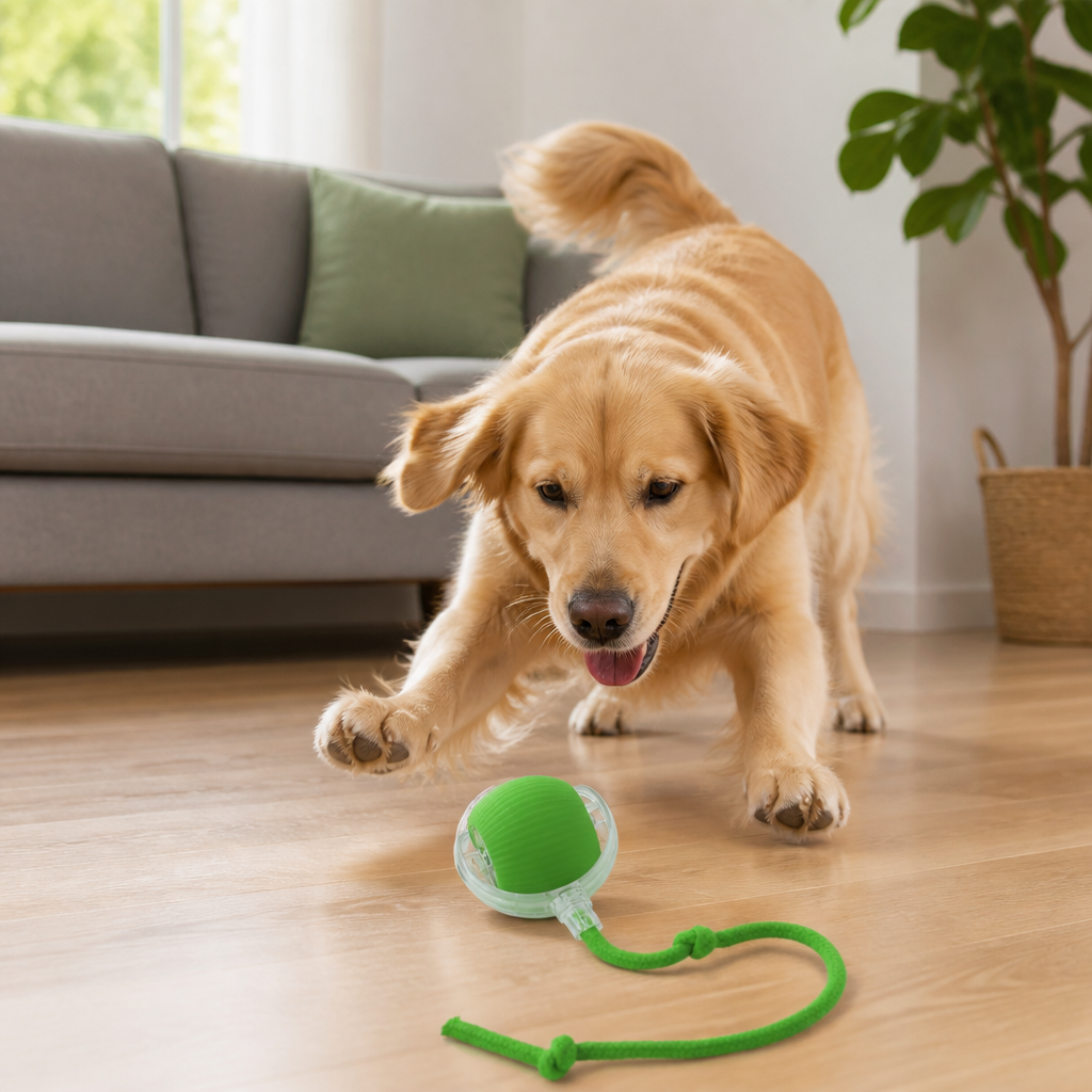 Interaktiver Spielball mit Schwanz für Hunde