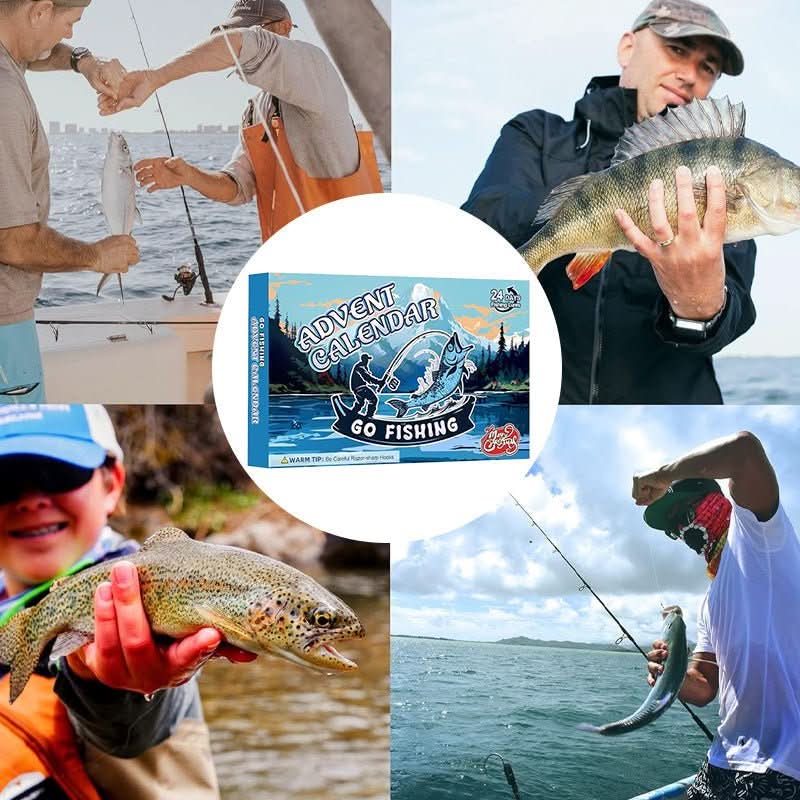 FISHMAS – 24 Tage Weihnachts 2025 Abzählung Angel-Ausrüstung Satz