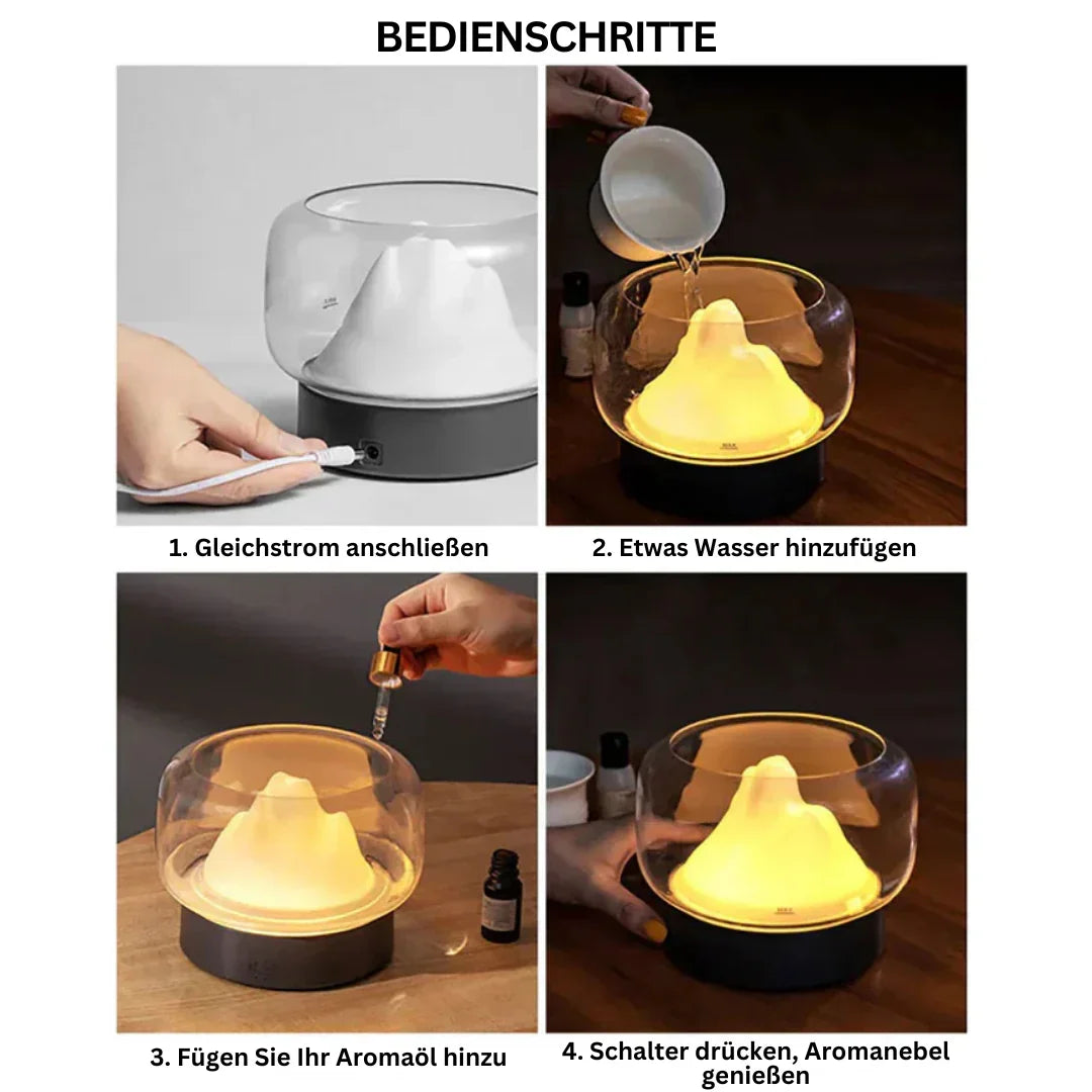 Aromatherapie-Luftbefeuchter  – Eleganter Ultraschall-Diffuser mit LED & Duftöl-Funktion