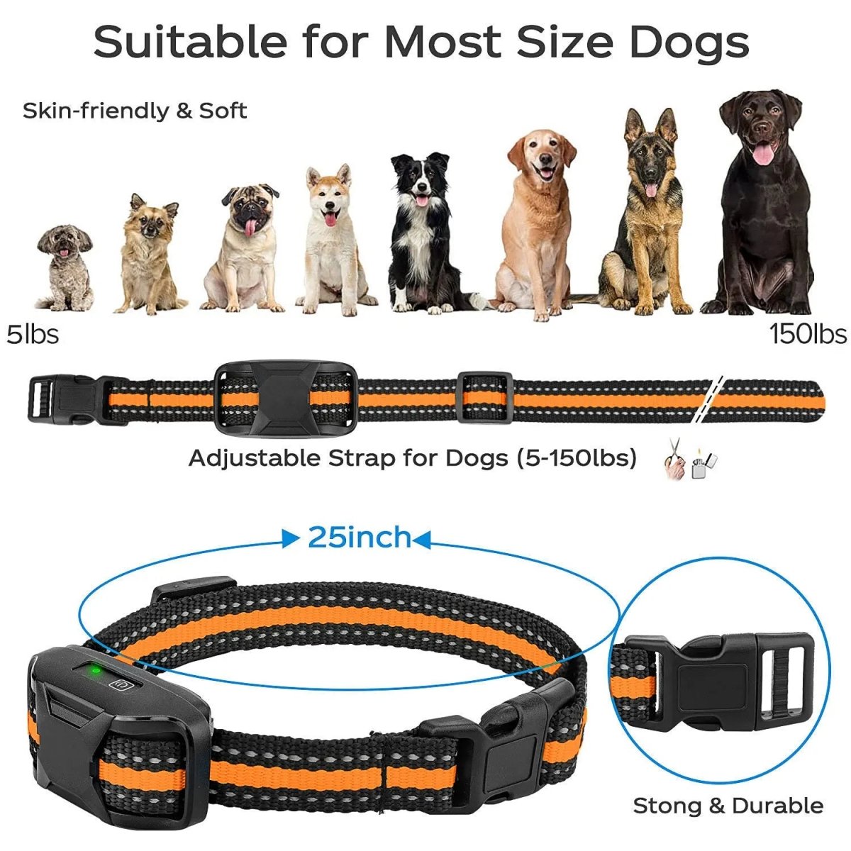BARKPRO – Langstrecken-Hundetrainingshalsband mit einstellbarer Intensität 5