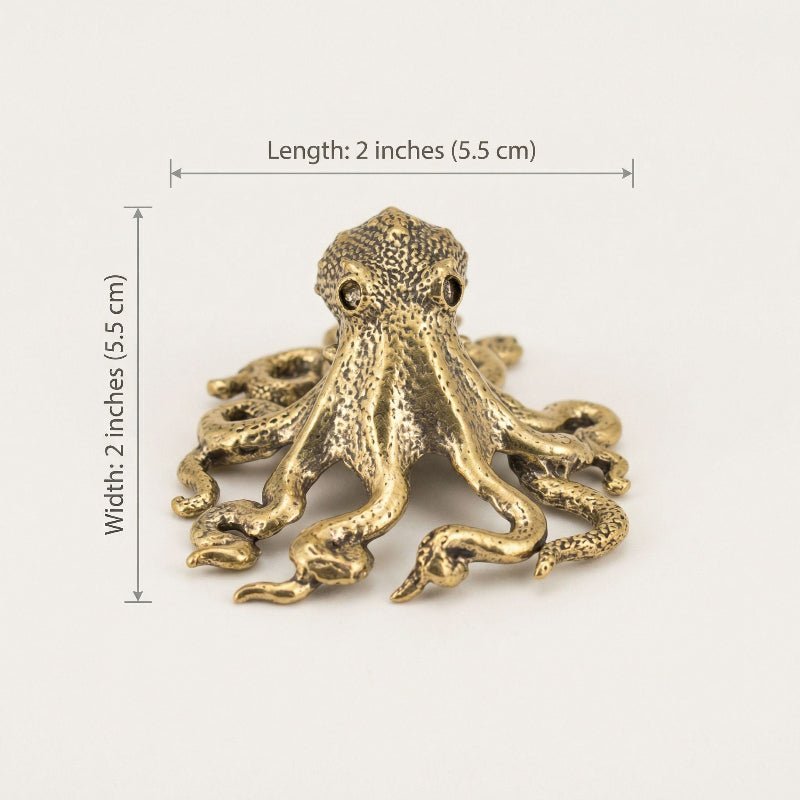 BrassWave - Kunstvolle Oktopus-Skulptur aus Messing für stilvolle Dekoration 7