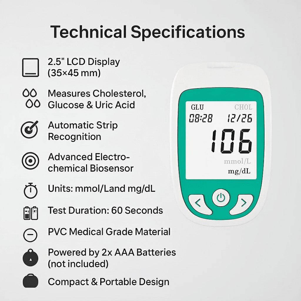 CHOLESTERPRO – Multifunktionales Cholesterinanalysegerät für schnelle und genaue Cholesterintests zu Hause 7