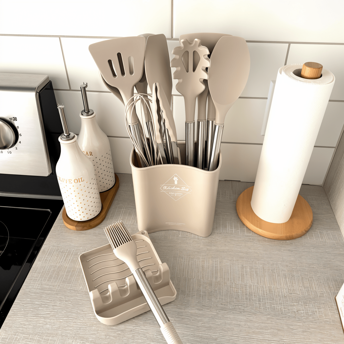 Culinara Pro – 12-teiliges Silikon-Küchenutensilien-Set mit Edelstahlgriffen
