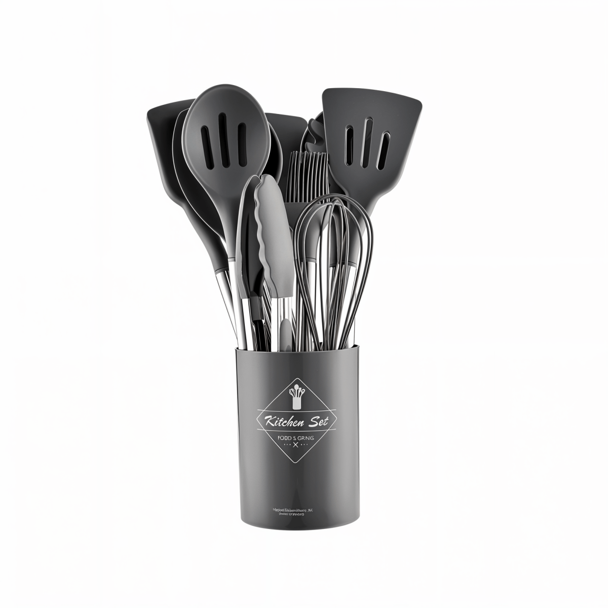 Culinara Pro – 12-teiliges Silikon-Küchenutensilien-Set mit Edelstahlgriffen