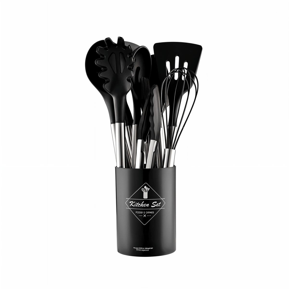 Culinara Pro – 12-teiliges Silikon-Küchenutensilien-Set mit Edelstahlgriffen
