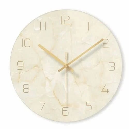 Olive - Elegante Wanduhr mit Marmor-Inspiration