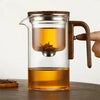 Elegante Teekanne Aus Glas Mit Holzgriff – Transparente Teekanne Für Teegenuss