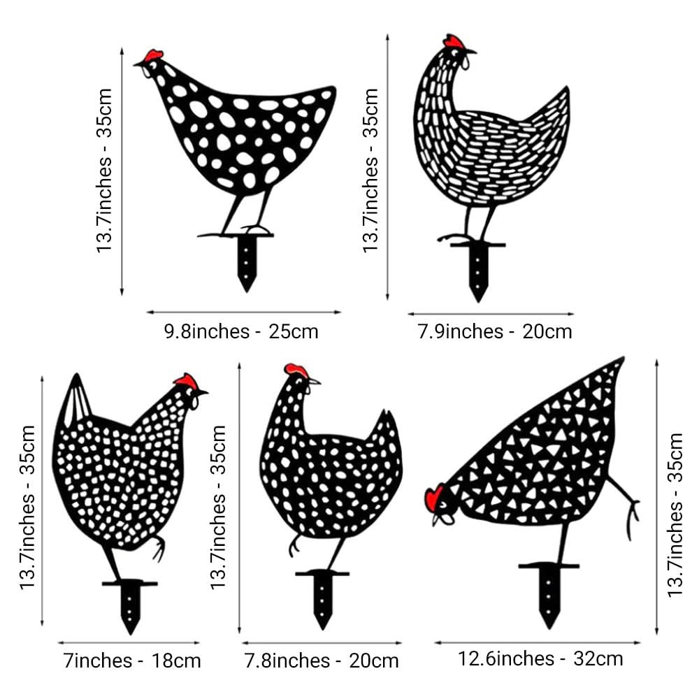 Cluckura – Wetterfeste Hühnerstatue aus Metall für Garten und Terrasse 3