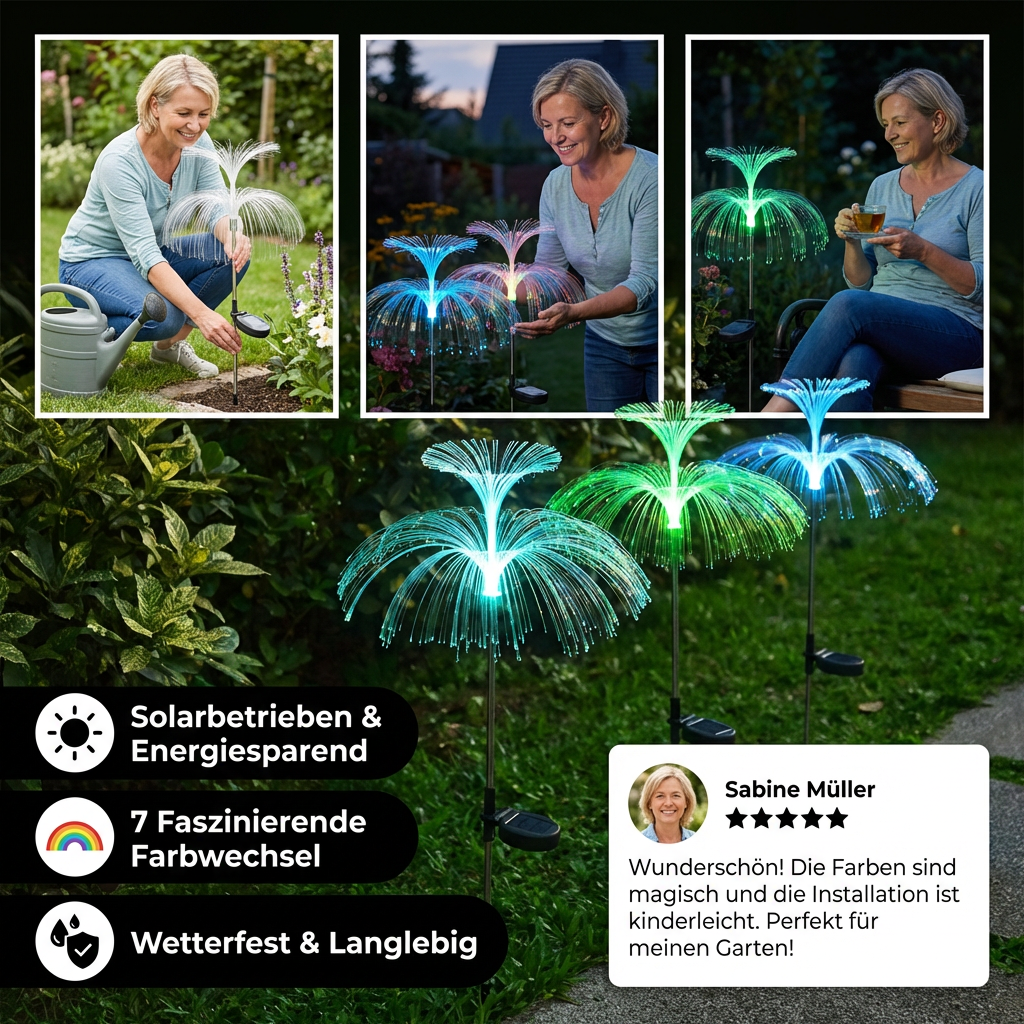 Magische LED Quallenlichter für den Garten – 7 Farbwechsel Outdoor Dekoleuchten