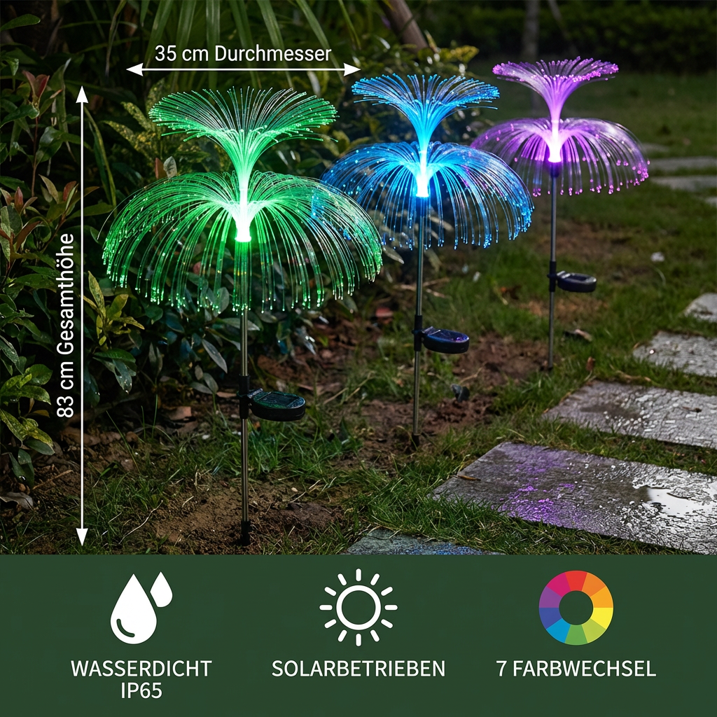 Magische LED Quallenlichter für den Garten – 7 Farbwechsel Outdoor Dekoleuchten
