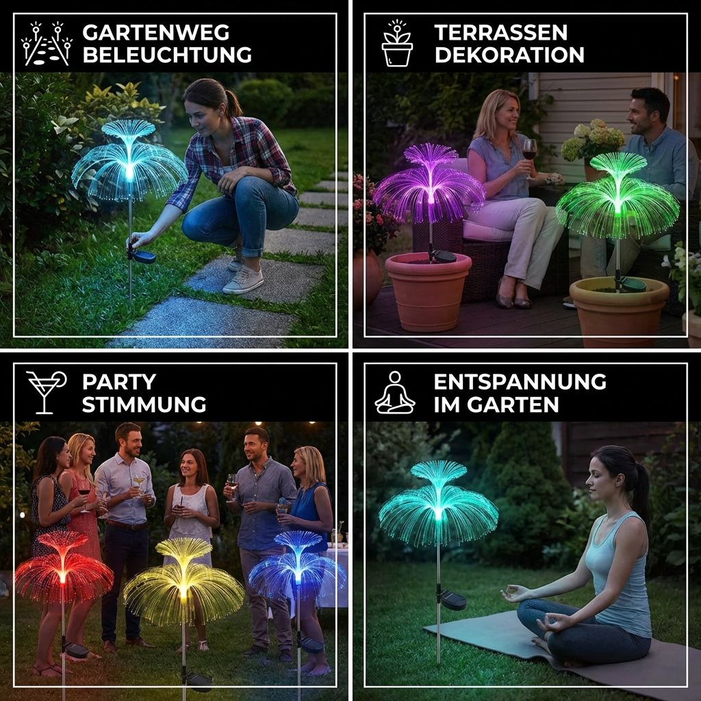 Magische LED Quallenlichter für den Garten – 7 Farbwechsel Outdoor Dekoleuchten