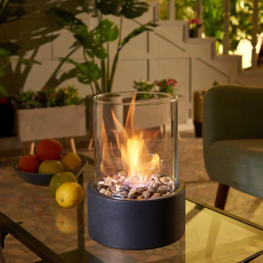 GemütlicheFlamme Tisch Kamin – Moderner Bioethanol-Tischkamin mit echtem Flammenspiel & skandinavischem Gestaltung