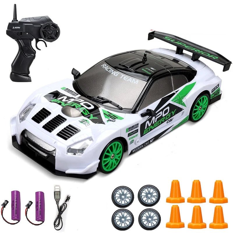 DRIFTHERO – 2,4-GHz-4WD-Hochgeschwindigkeits-RC-Auto mit AE86- und GTR-Renndesign 9