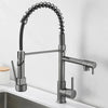 DUALFLOW Küchenhahn – Schwarzer Wasserhahn Mit Doppelauslass & Einhebelbedienung