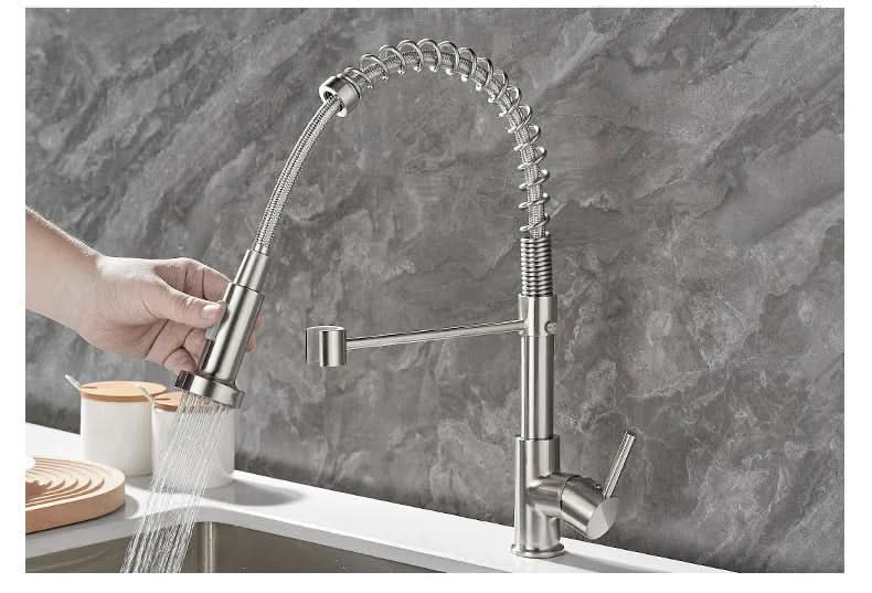 DUALFLOW Küchenhahn – Schwarzer Wasserhahn Mit Doppelauslass & Einhebelbedienung