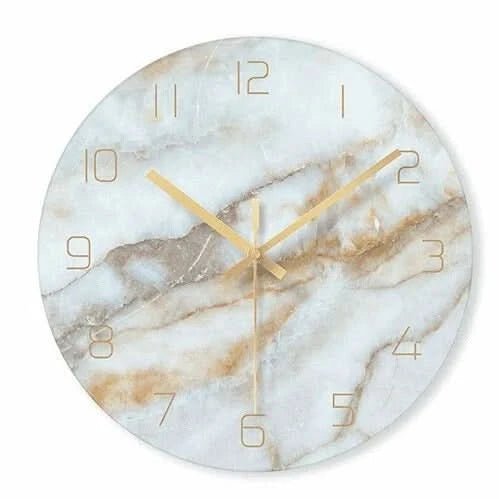Olive - Elegante Wanduhr mit Marmor-Inspiration