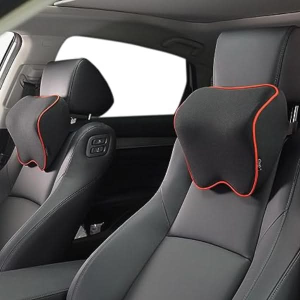 DriveComfort Nackenkissen aus Memory-Schaum | 2er-Pack Nackenstützen fürs Auto | Ergonomisches Reisekissen | Bequeme Kopfstütze beim Autofahren 3