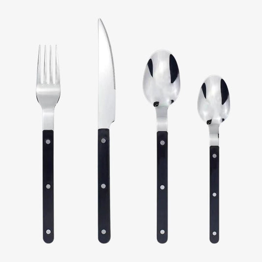 ETERNIFORCE – 24-Piece Stainless Steel Flatware Set with Engraved Design 0