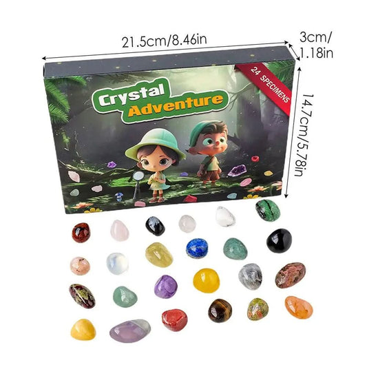 Geoschatz Adventskalender 2025 – 24 Natürliche Edelsteine Für Sammler & Kinder